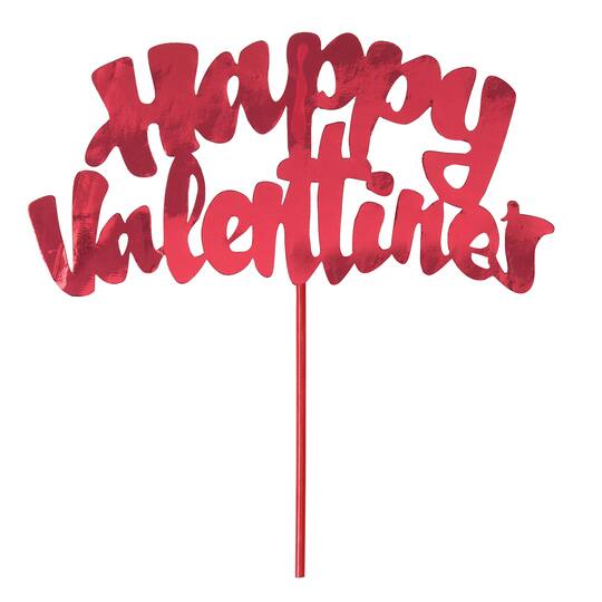 Red Foil Happy Valentine S Cake Topper Red Foil Happy Valentine S Cake Topper